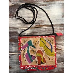 Silkscapes Hand Painted Crossbody Bag with Shoes